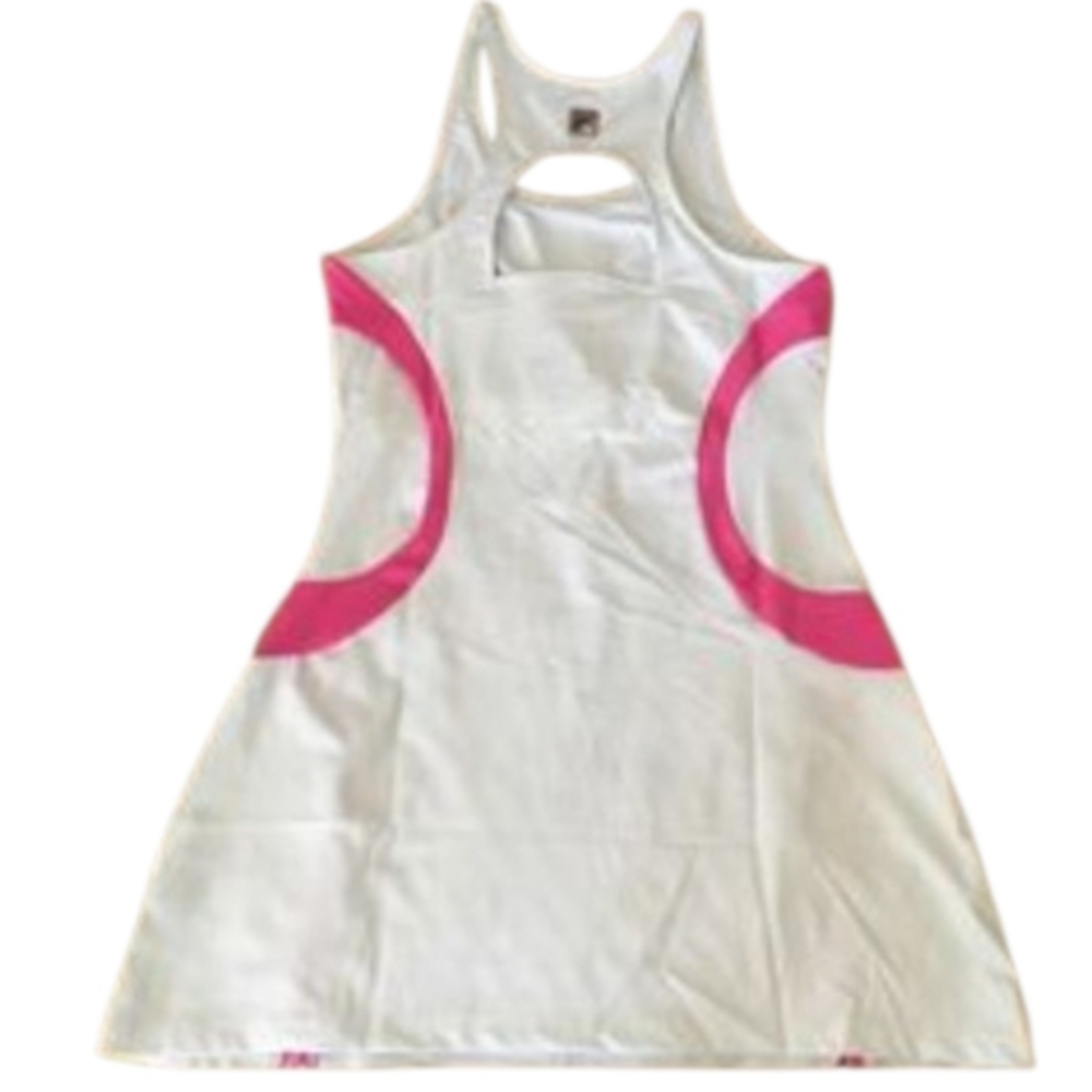 FILA White & Pink Racerback Tennis Dress Sleeveless Athletic Activewear